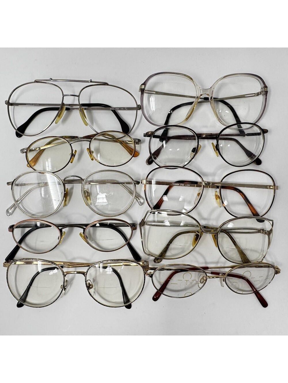 Lot of 10 Vintage Eyeglass Frames 70s 80s 90s Mixed Styles C